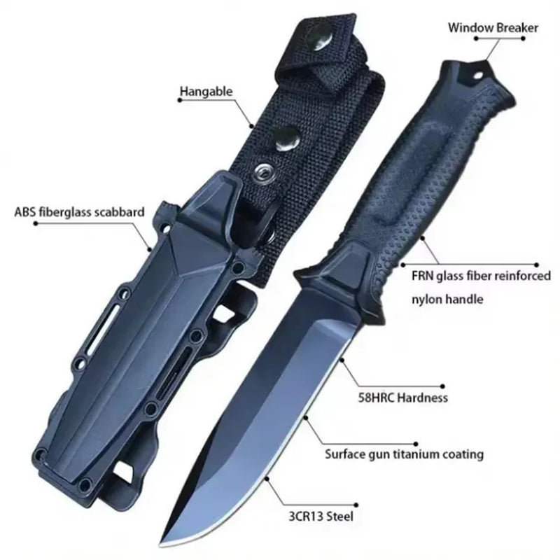 Hot Selling Stainless Steel Outdoor Survival Knife Portable Camping Pocket Knife Military Tactical Self-defense Hiking Knife