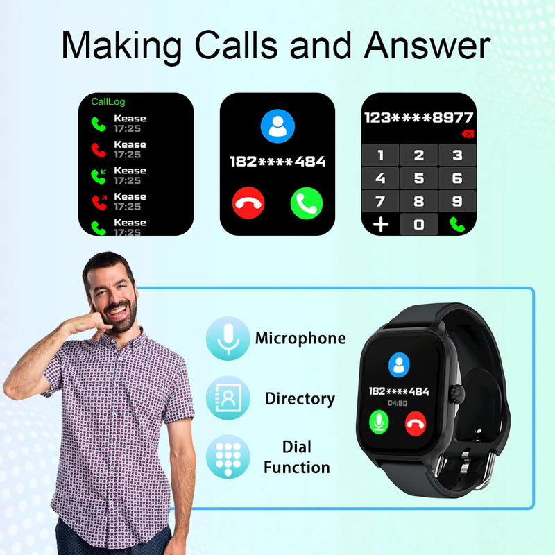 LAXASFIT H9 and H6 Smartwatch – Answer Calls, Track Calories, Heart Rate Monitoring, Blood Oxygen Monitoring, Bluetooth Smartwatch