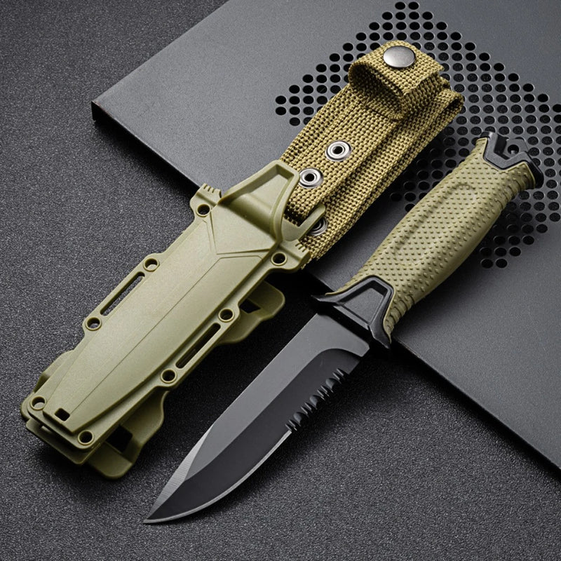 Hot Selling Stainless Steel Outdoor Survival Knife Portable Camping Pocket Knife Military Tactical Self-defense Hiking Knife
