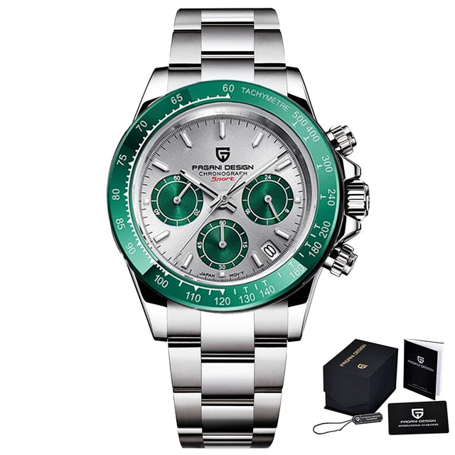 PAGANI DESIGN 40MM Chronograph Classic Luxury Men Quartz Watches Top Brand 10bar Diving Sapphire Glass Men Watches Chronograph