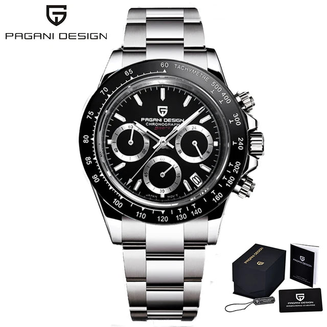 PAGANI DESIGN 40MM Chronograph Classic Luxury Men Quartz Watches Top Brand 10bar Diving Sapphire Glass Men Watches Chronograph