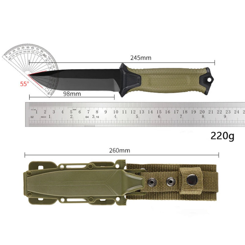 Hot Selling Stainless Steel Outdoor Survival Knife Portable Camping Pocket Knife Military Tactical Self-defense Hiking Knife