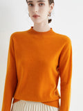 AOSSVIAO 2025 Autumn Winter Solid Mock-neck Pullover Sweater For Women Casual Knitwear Female Clothing Basic Soft Tops